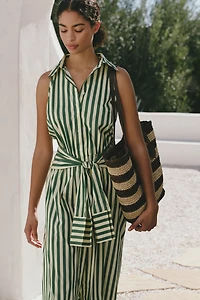 SIMONMILLER Inna Sleeveless Poplin Shirt Dress