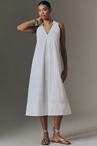 SIMONMILLER Nava Poplin Halter Midi Dress