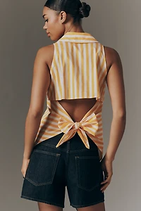 SIMONMILLER Loch Sleeveless Poplin Buttondown Top