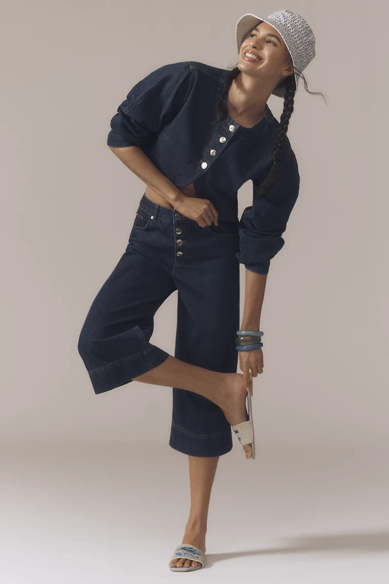 ALIGNE Miles Mid-Rise Denim Culotte Pants