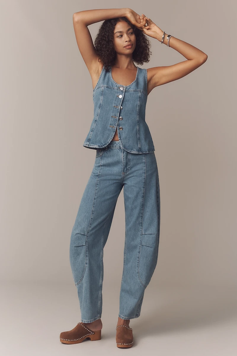 ALIGNE Ariella Button-Front Denim Tank