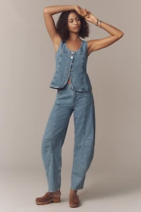 ALIGNE Ariella Button-Front Denim Tank