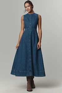 ALIGNE Waterlilly Denim A-Line Maxi Dress
