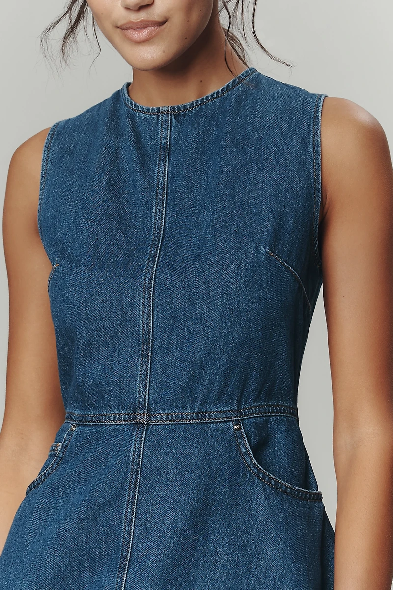 ALIGNE Waterlilly Denim A-Line Maxi Dress