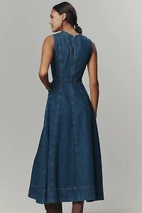 ALIGNE Waterlilly Denim A-Line Maxi Dress