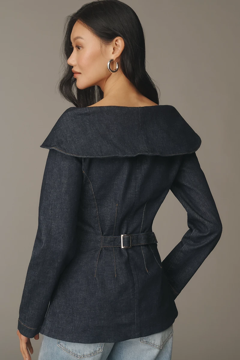 ALIGNE Denim V-Neck Blazer