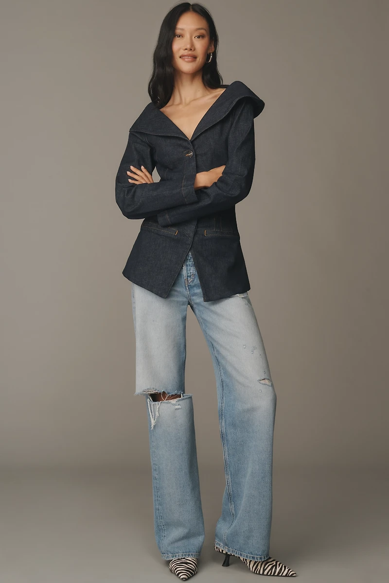 ALIGNE Denim V-Neck Blazer