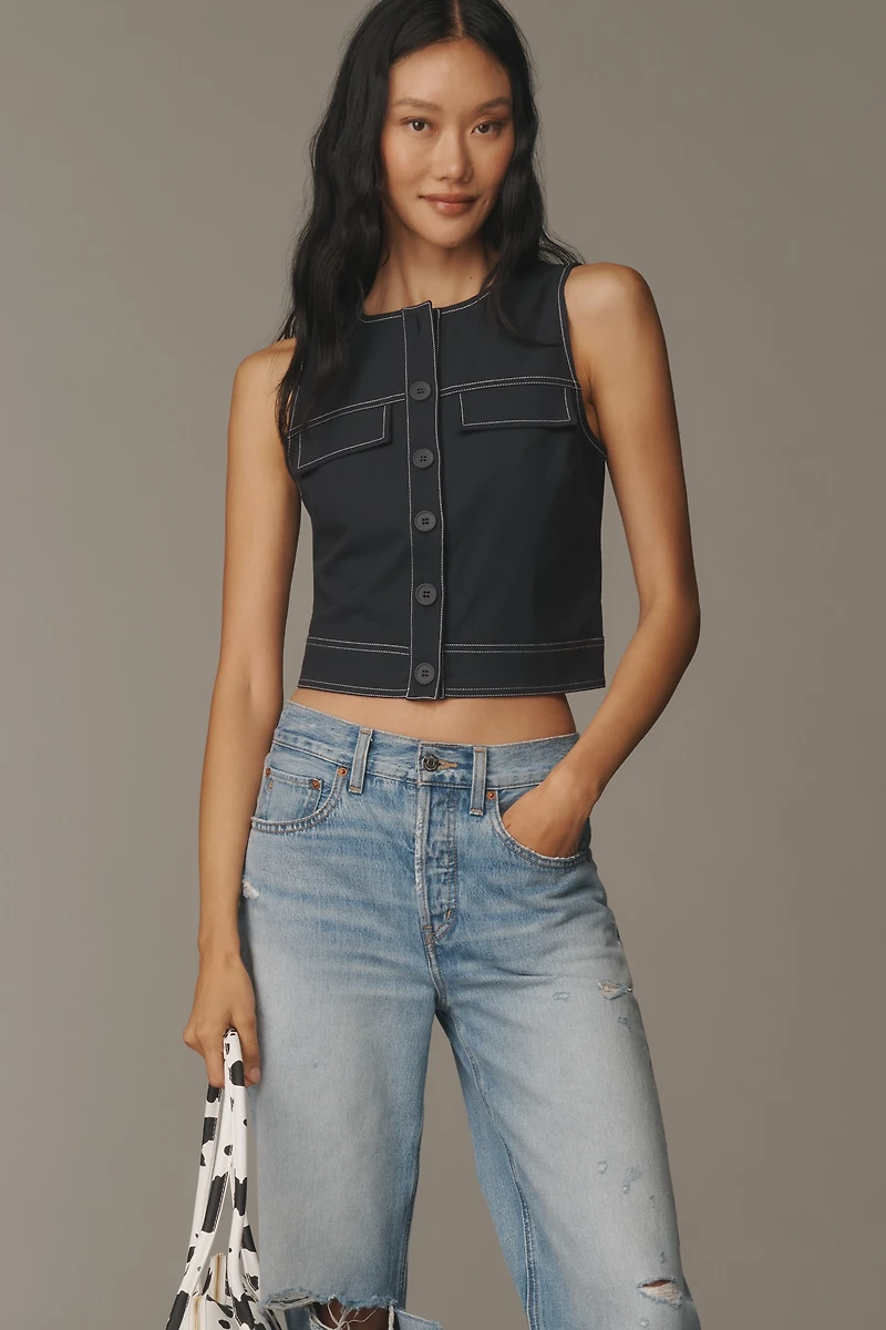 ALIGNE Sleeveless Buttondown Top