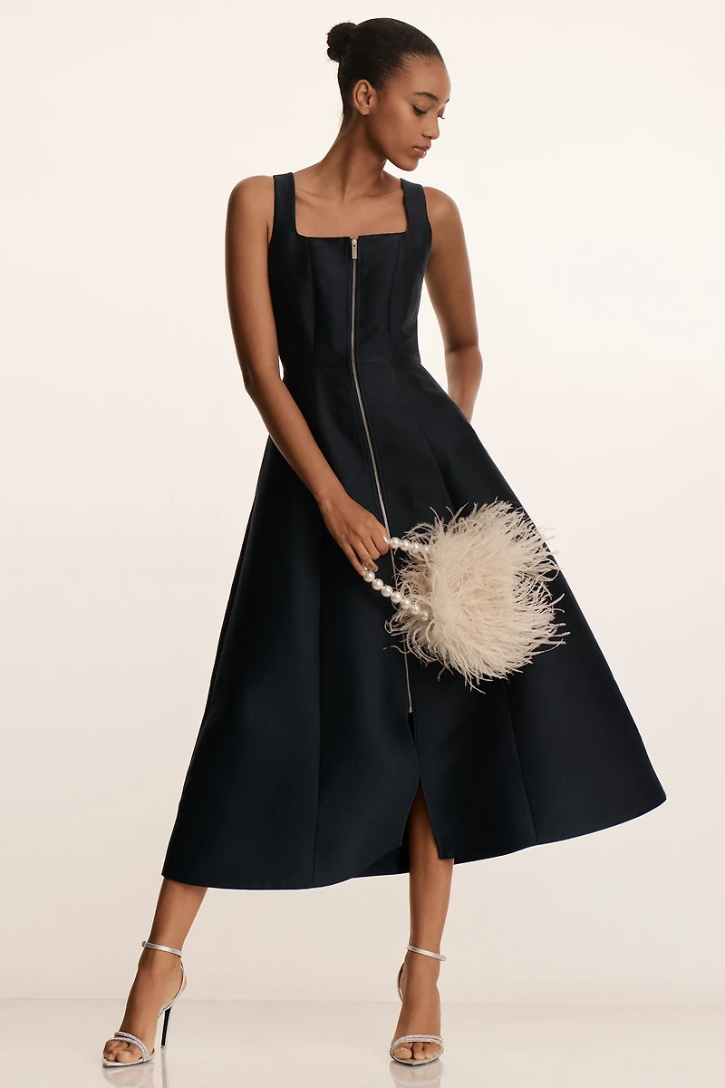 ALIGNE Paisley Sleeveless Satin Midi Dress