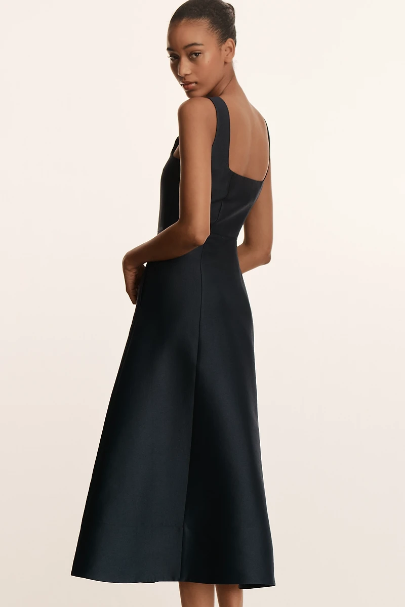 ALIGNE Paisley Sleeveless Satin Midi Dress