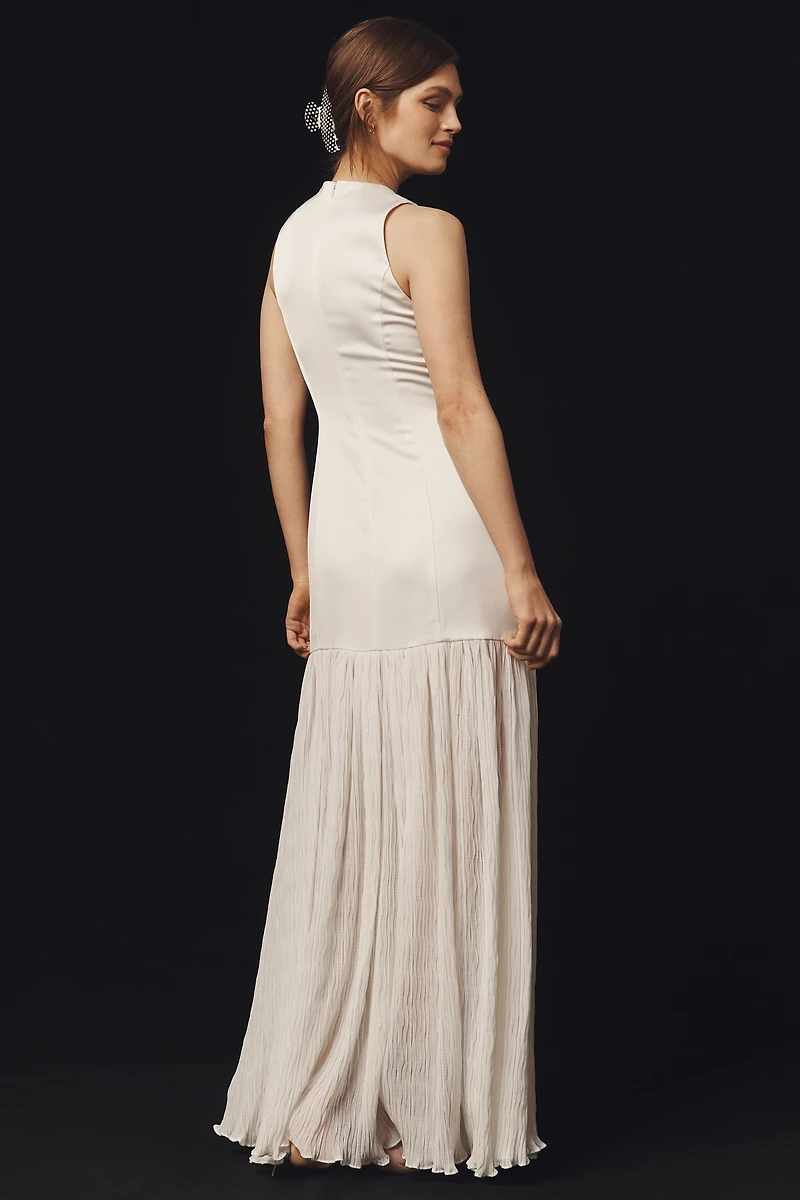 ALIGNE Zane Sleeveless Sheer Skirt Maxi Dress