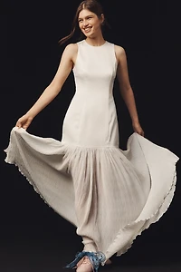 ALIGNE Zane Sleeveless Sheer Skirt Maxi Dress