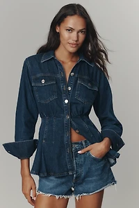 ALIGNE Hana Denim Pleated Shirt