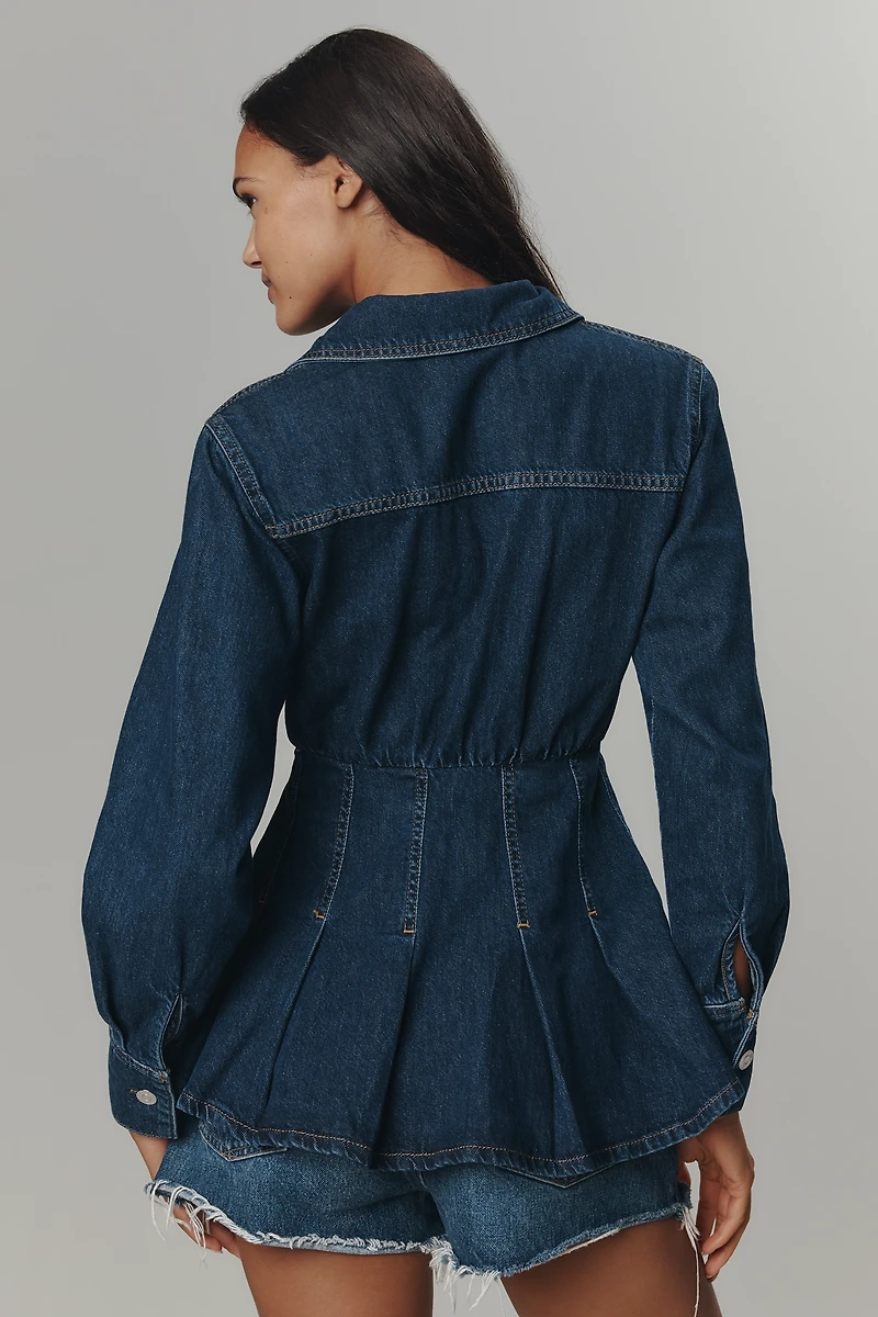ALIGNE Hana Denim Pleated Shirt