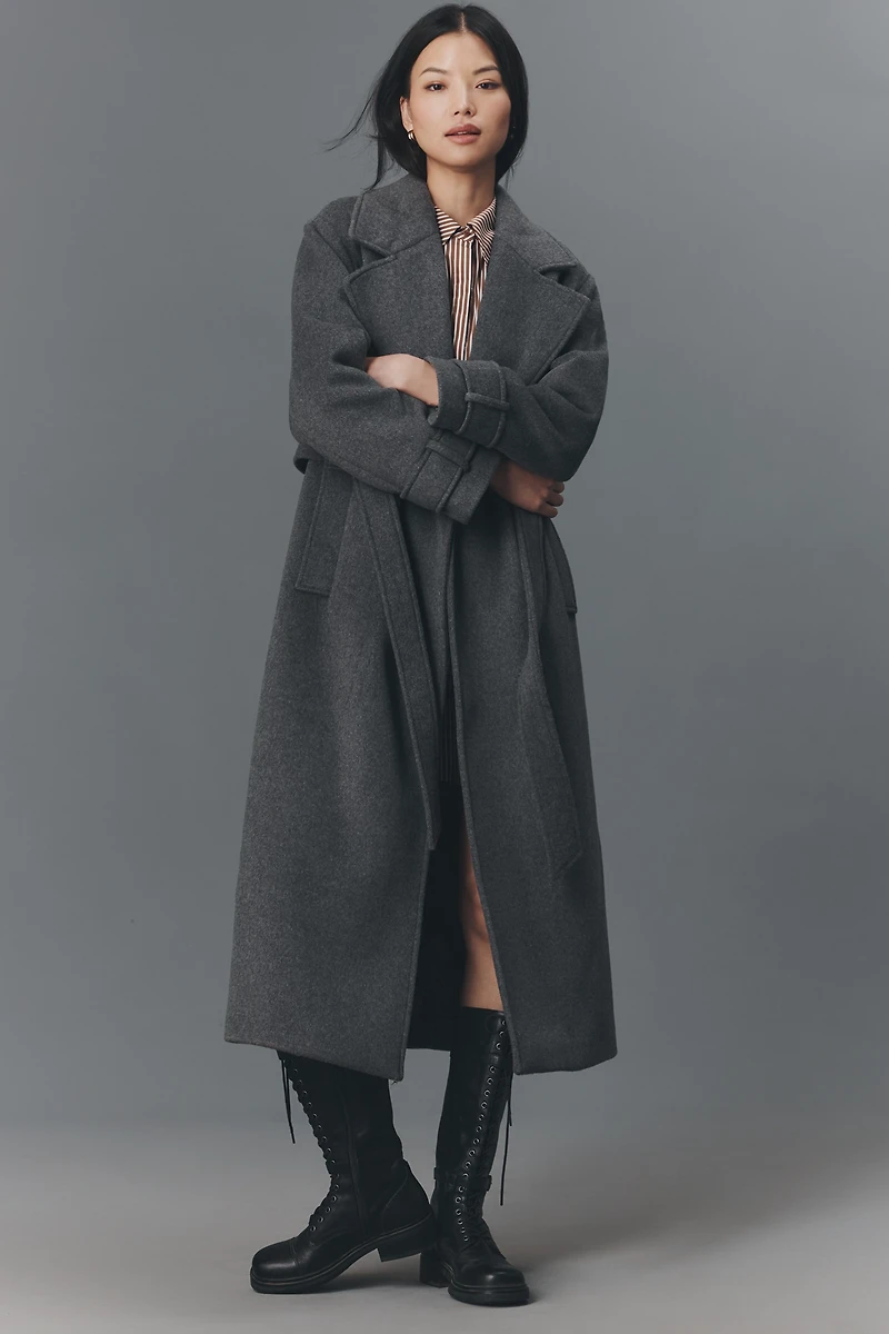 ALIGNE George Wool Blend Wrap Coat