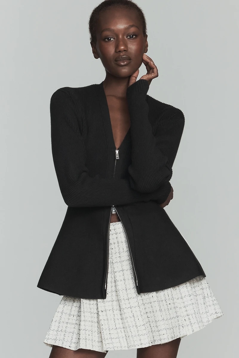 ALIGNE Faye Waisted Zip-Up Cardigan Sweater