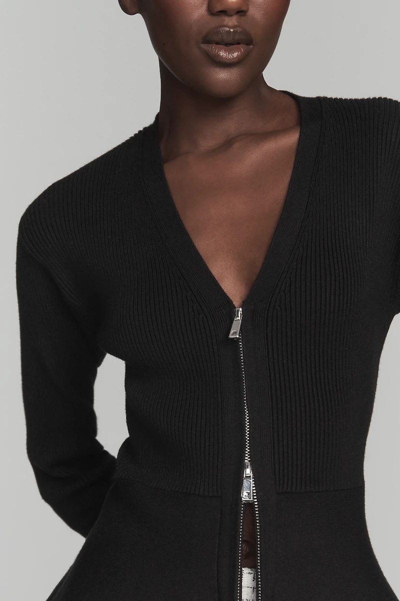 ALIGNE Faye Waisted Zip-Up Cardigan Sweater