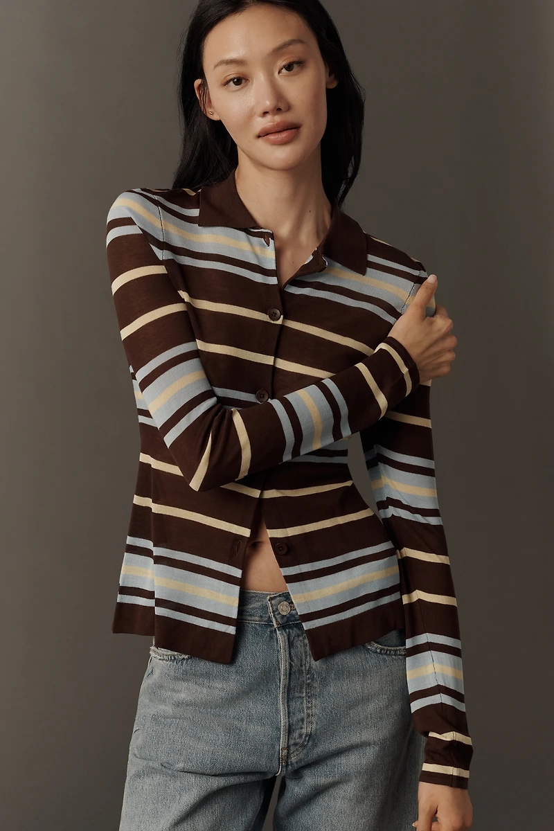 ALIGNE Sue Ellen Collared Button-Front Top