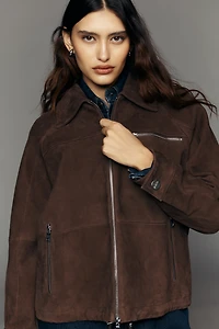 ALIGNE Alex Suede Bomber Jacket