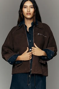 ALIGNE Alex Suede Bomber Jacket