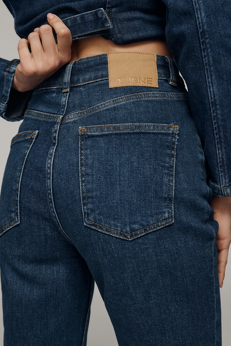 ALIGNE Gracey High-Rise Denim Peddle Pushers