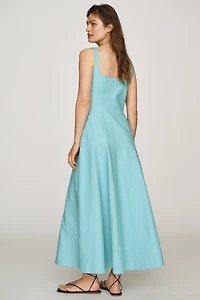 ALIGNE Fernanda Square-Neck Midi Dress