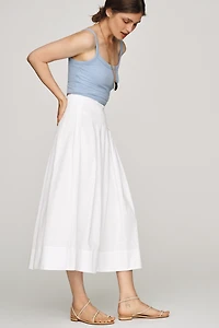 ALIGNE Julie Cotton Poplin Midi Skirt