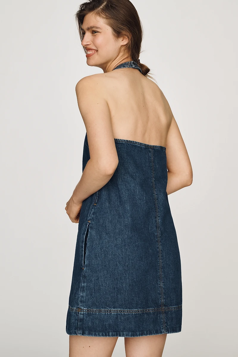 ALIGNE Sandy Cotton Mini Halter Dress