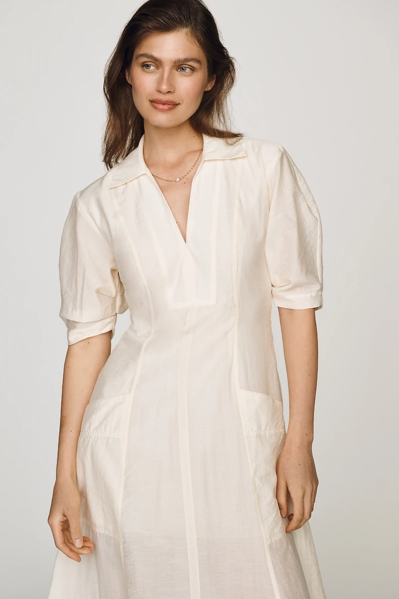 ALIGNE Tracy Sheer Midi Shirt Dress