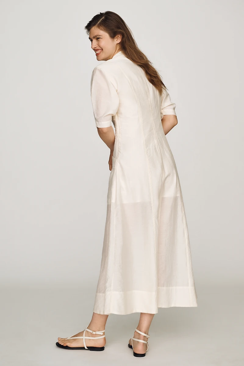 ALIGNE Tracy Sheer Midi Shirt Dress