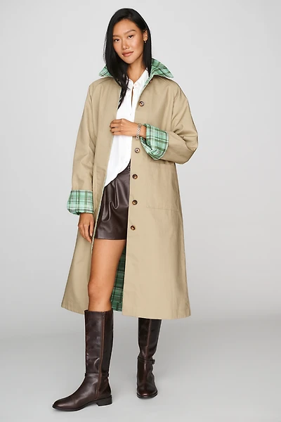 ALIGNE Barnaby 100% Cotton Reversible Trench Coat