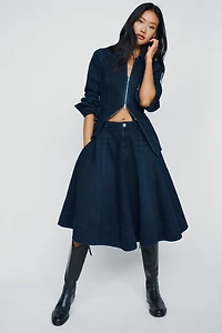 ALIGNE Lana 100% Cotton Denim Midi Skirt