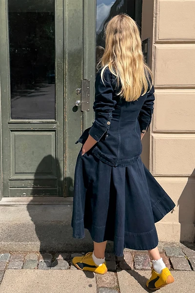 ALIGNE Lana 100% Cotton Denim Midi Skirt