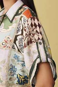 ALÉMAIS Bianca Linen Short-Sleeve Buttondown Shirt