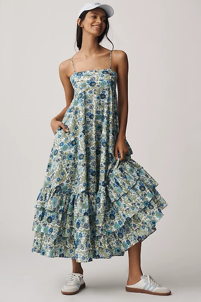 ALÉMAIS Pam Sleeveless Tiered Midi Dress