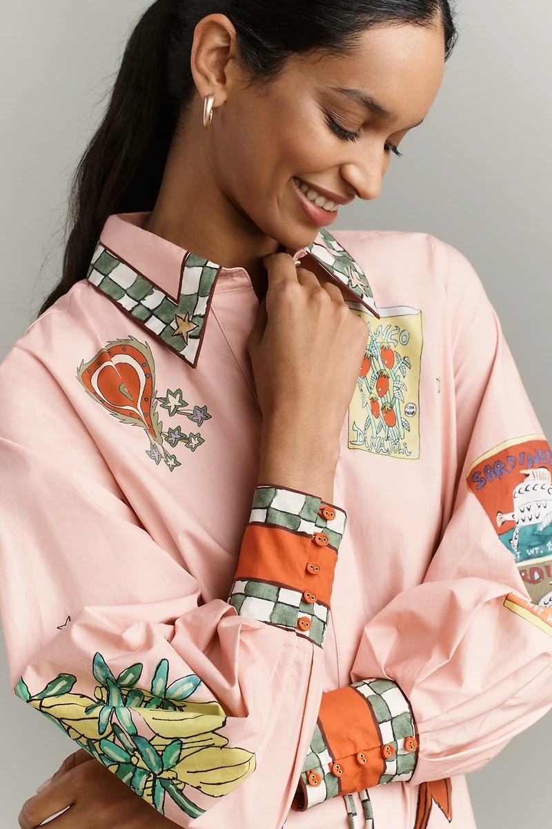 ALÉMAIS Contessa Cotton Midi Shirt Dress
