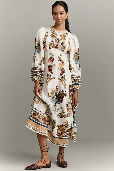 ALÉMAIS Mercado Linen Midi Dress