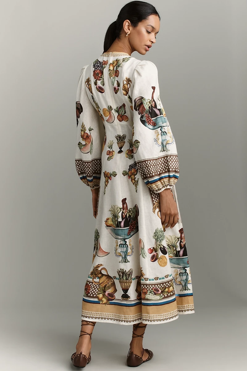 ALÉMAIS Mercado Linen Midi Dress