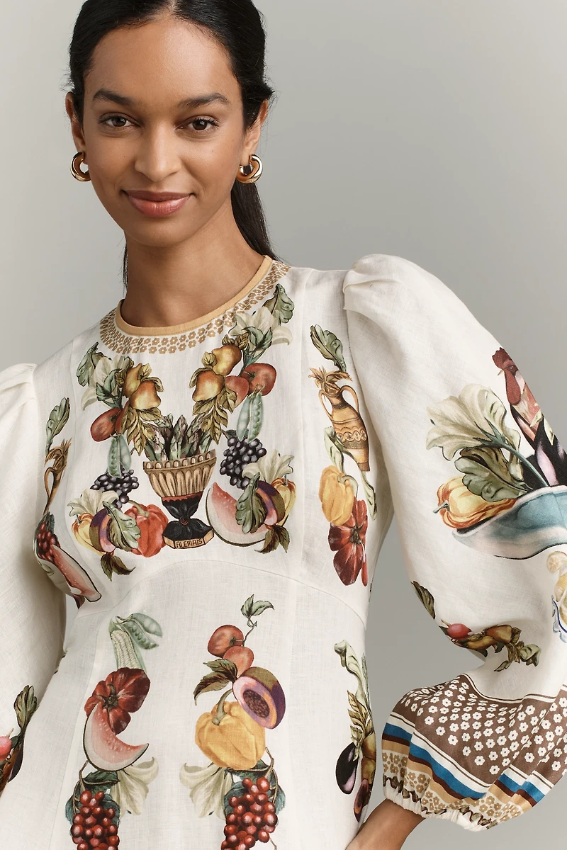 ALÉMAIS Mercado Linen Midi Dress