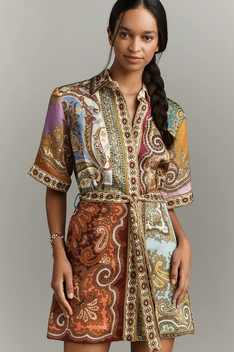 ALÉMAIS Clemenza Spliced Mini Dress