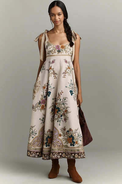 ALÉMAIS Antoinette Ballet Linen Midi Dress