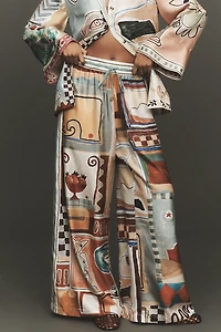 ALÉMAIS Michelle Silk Wide-Leg Pants