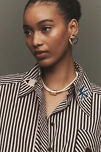 ALÉMAIS Embroidered Organic Cotton Buttondown Shirt