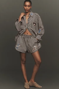 ALÉMAIS Sirocco Embroidered Organic Cotton Shorts