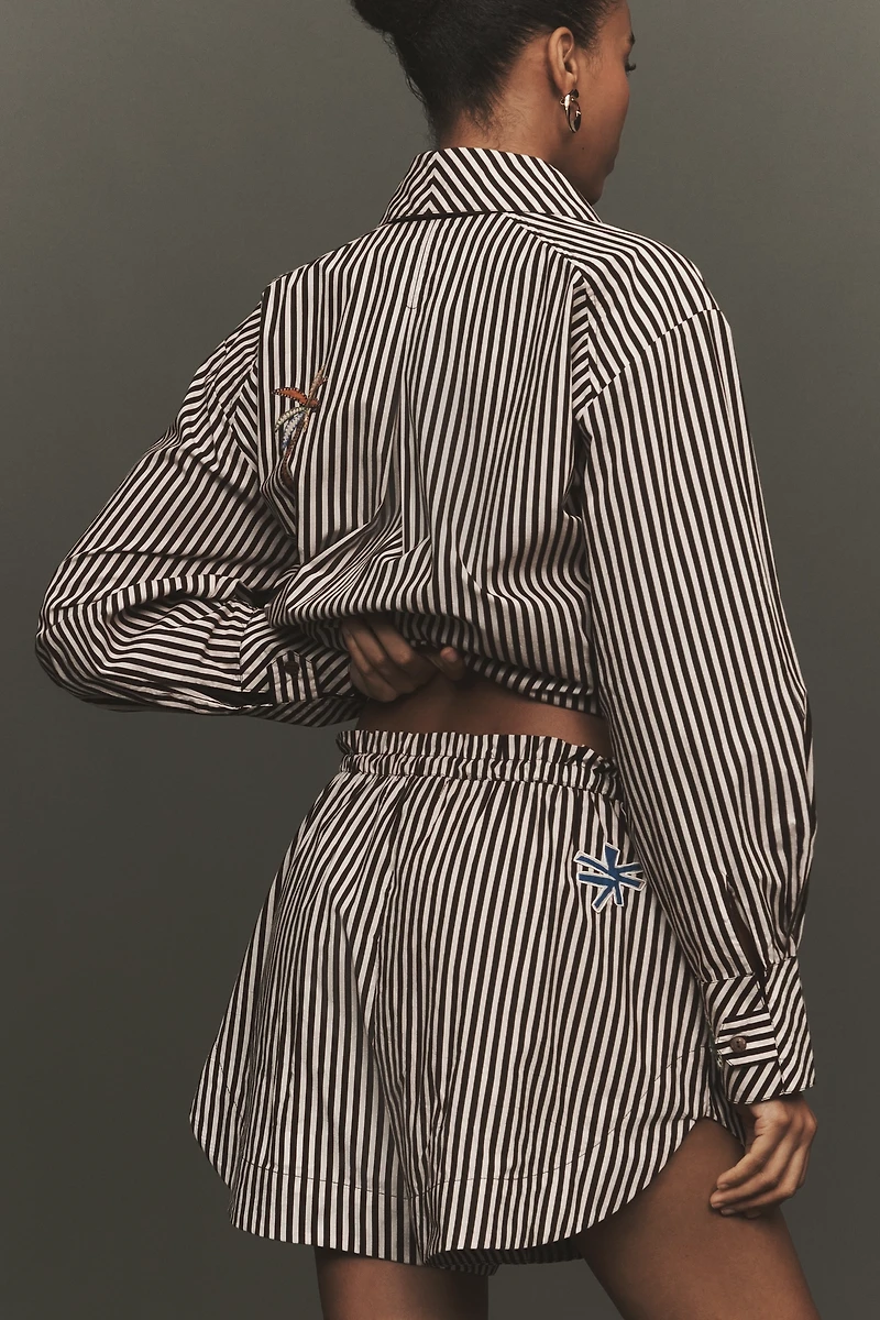 ALÉMAIS Sirocco Embroidered Organic Cotton Shorts