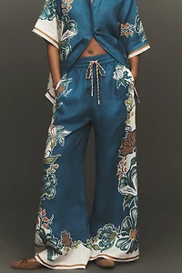 ALÉMAIS Luda High-Rise Wide-Leg Drawstring Linen Pants