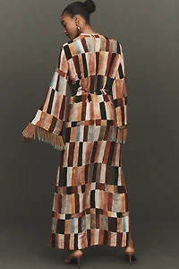 ALÉMAIS Marjorelle Linen-Silk Long-Sleeve Maxi Dress