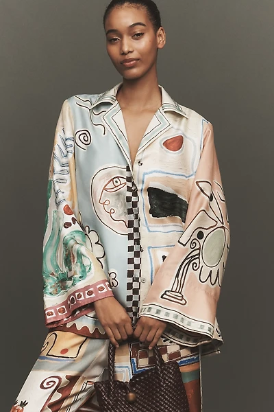 ALÉMAIS Michelle Silk Buttondown Shirt