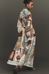 ALÉMAIS Michelle Long-Sleeve Linen Shirtdress