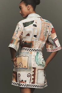 ALÉMAIS Michelle Linen Mini Shirt Dress